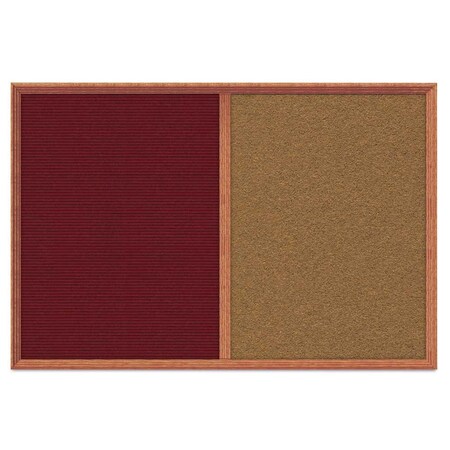 United Visual Products Enclosed Corkboard, 1 Door, 60"x36", 4" Fra UV3424-BRONZE-CORK